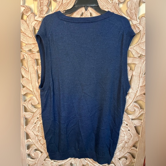 EUC Turnbury Extra Fine Merino Wool Blue Sweater Vest Sz 2XT - Picture 4 of 4